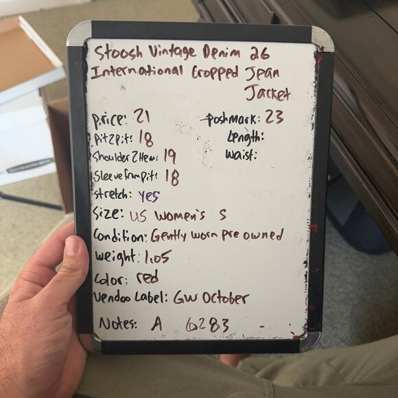 Stoosh Vintage Denim 26 International Cropped Jean Jacket US Women's S - Picture 5 of 5